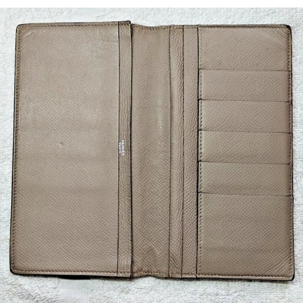 Hermes MC2 Fleming Grey Chevre Bi-fold Long Wallet